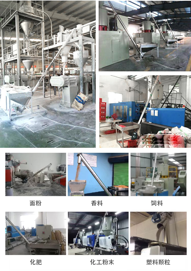傾斜螺旋輸送機(jī)適用范圍：建材行業(yè)，化工行業(yè)，電力行業(yè)，煤炭行業(yè)，食品行業(yè)，造紙行業(yè)等